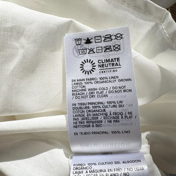 NWT Reformation Malvina Linen Puff-Sleeve Mini Dress White 10 - Picture 10 of 12